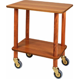 side trolley CL 903 walnut coloured  | 2 shelves  | 4 swivel castors product photo