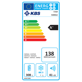 energy-efficient refrigerator K 310 black 310 ltr | static cooling | door swing on the right product photo  L