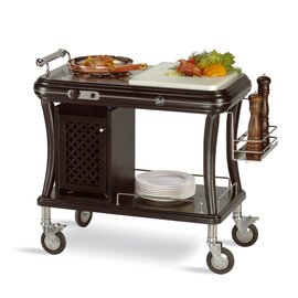 flambé trolleys gas 1 cooking zone  | ebony coloured  L 900 mm  B 520 mm  H 900 mm product photo