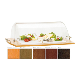 Cheese attachment PARIS, with rolltop hood, PE cutting board, wood, tanganika product photo