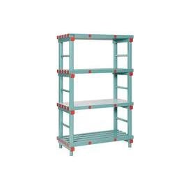 base shelf plastic 1000 mm 500 mm  H 1820 mm 4 grid shelf (shelves) shelf load 200 kg product photo