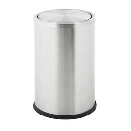 wastepaper basket SWING 10 ltr stainless steel swing lid matt Ø 200 mm  H 300 mm product photo