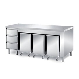 cabinet table | 2000 mm x 700 mm H 870 mm with 3 ingredient containers with 3 drawers product photo