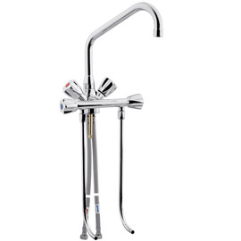 sink pillar mixer GASTRO 1/2" standing fitting outreach 200 mm A hole | 2 valves at the front product photo